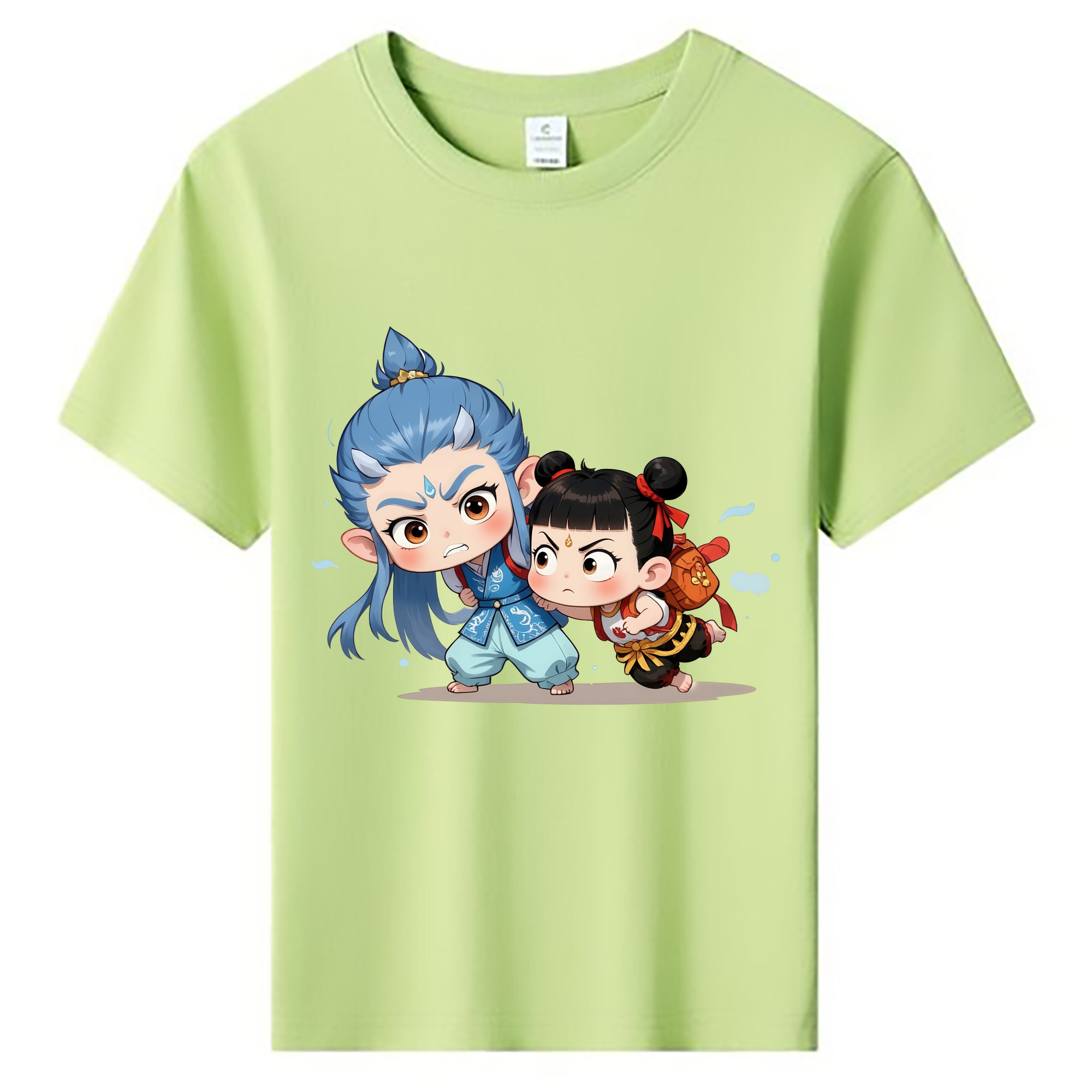 （画像用） Ne Zha 2 ナタ 魔童の大暴れ 綿100％キッズTシャツ（フロントプリント）